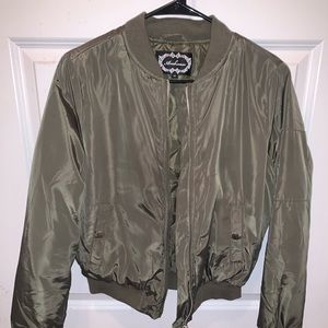 Women olive bomber jacket medium